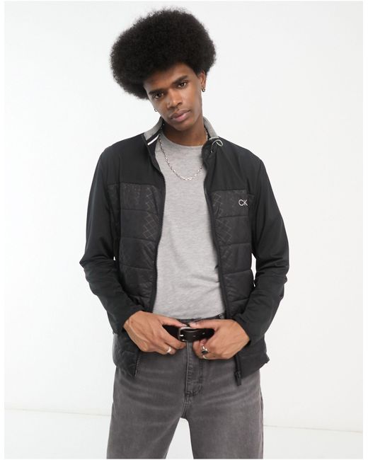 Calvin Klein Gray Malden Hybrid Padded Jacket for men