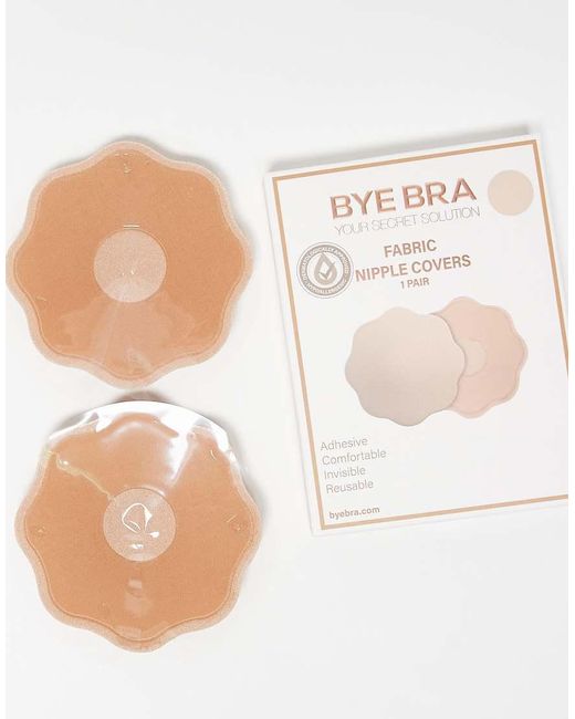 Bye Bra White Fabric Reusable Nipple Covers