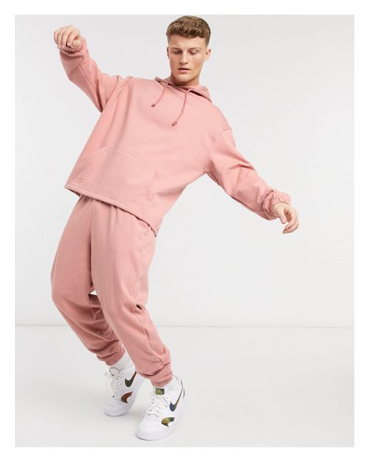 Survêtement oversize avec sweat à capuche et jogger ASOS pour homme en coloris Pink