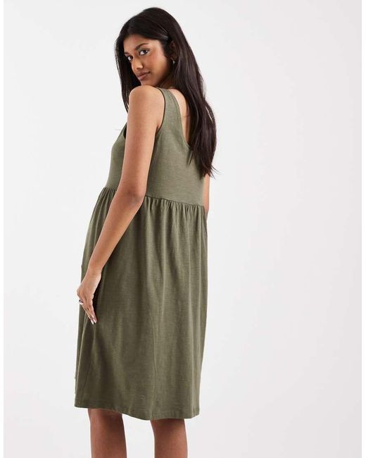 Mama.licious Green Mamalicious Maternity 2 Function Nursing Button Through Mini Sundress