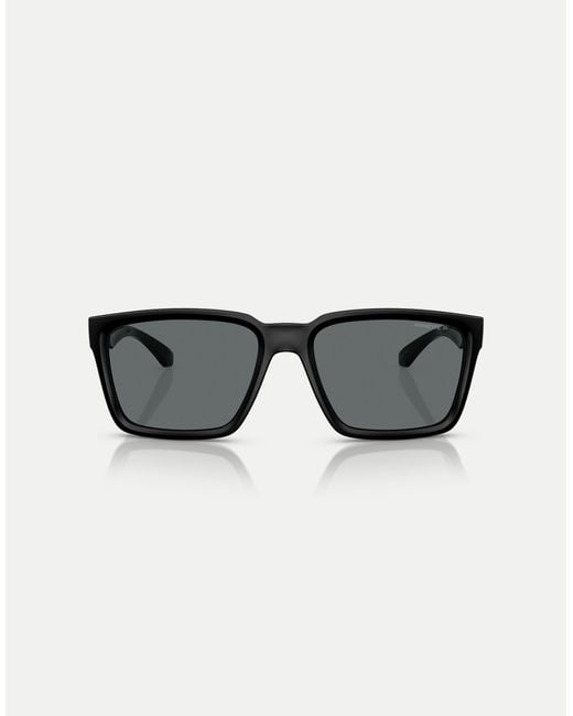 Arnette – plot twist – eckige, polarisierte sonnenbrille mit er matter oberseite/in glänzend in Black für Herren