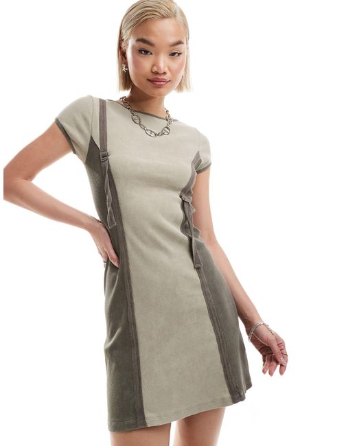 Collusion Gray Strap Detail T-shirt Mini Dress