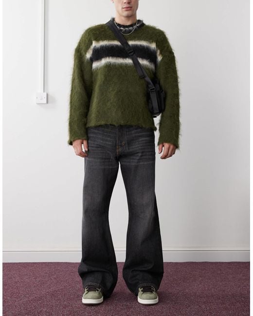 Weekday Time – weit geschnittene bootcut-jeans in Multicolor für Herren
