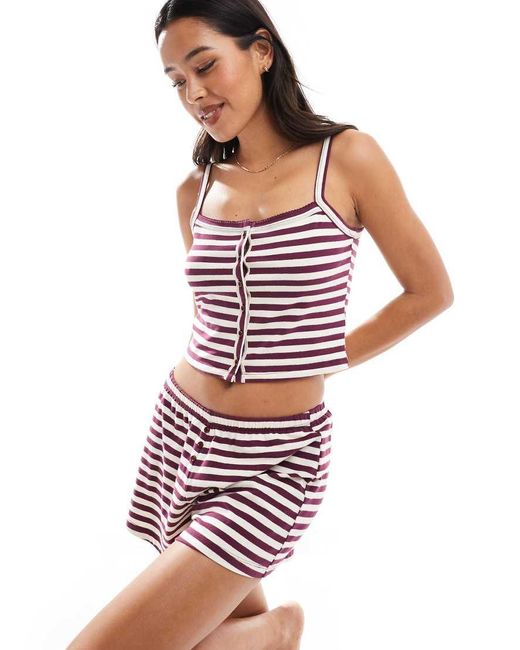 Top A Con Botones De Punto Liso Aterciopelado De Cotton On (Parte De Un Conjunto) Cotton On de color White