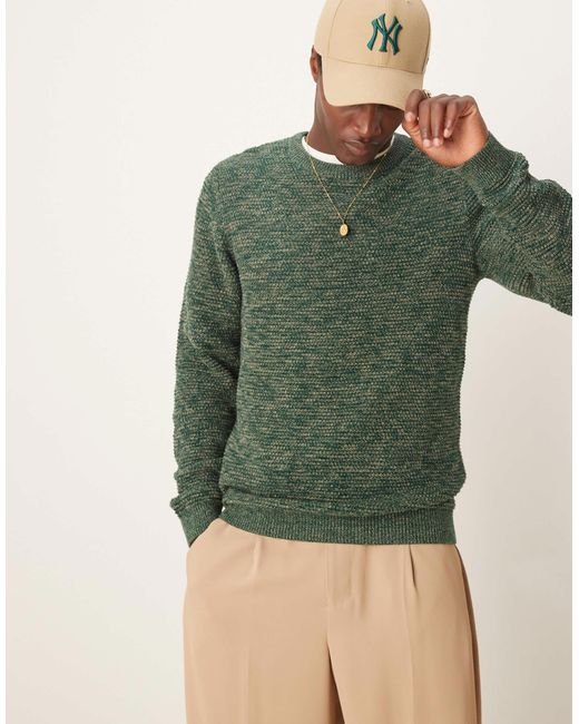 Pull texturé en maille - chiné SELECTED pour homme en coloris Green