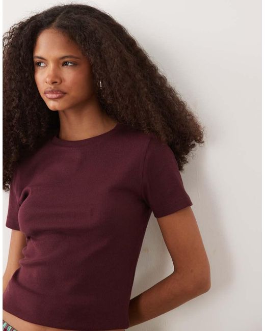 JJ Rebel Purple Ribbed Short Sleeved T-shirt