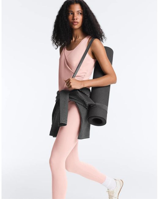 Oysho Pink Cross-over Sleeveless Comfortlux T-shirt