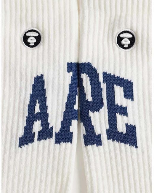Aape By A Bathing Ape White Aape By A Bathing Ape Logo Socks