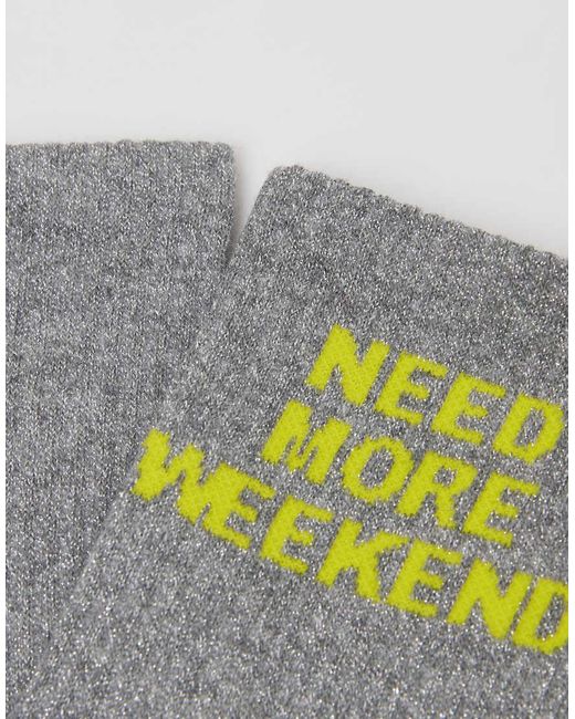 Calzedonia Gray Glitter Text Socks
