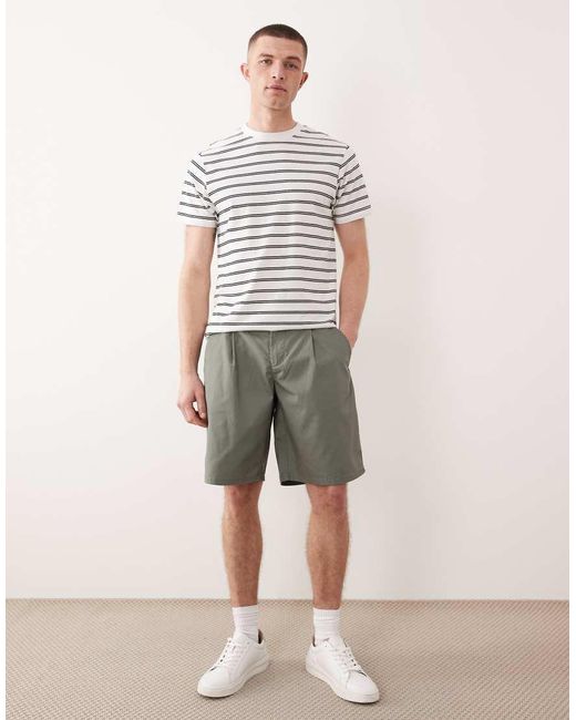 Only & Sons Natural Loose Fit Pleated Shorts for men