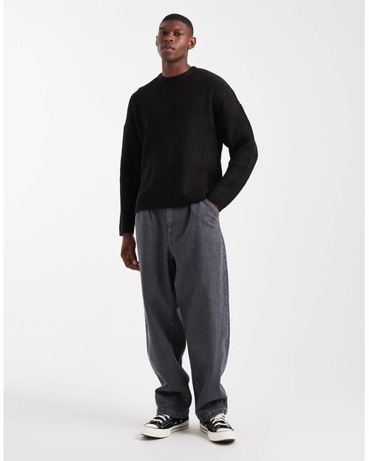 Only & Sons – oversize-strickpullover in Black für Herren