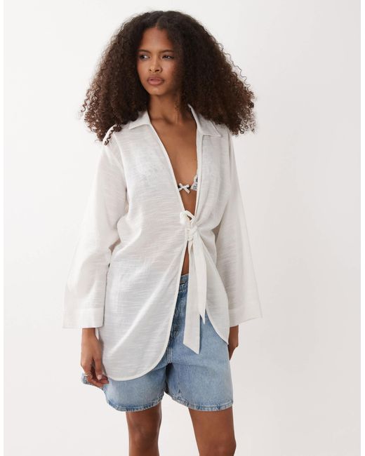 Accessorize White – strandhemd