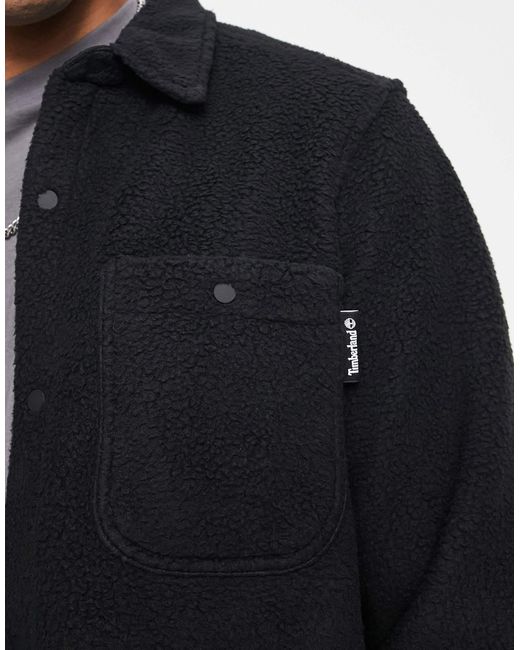 Timberland – progressive utility – hemdjacke aus sherpa-fleece in Blue für Herren