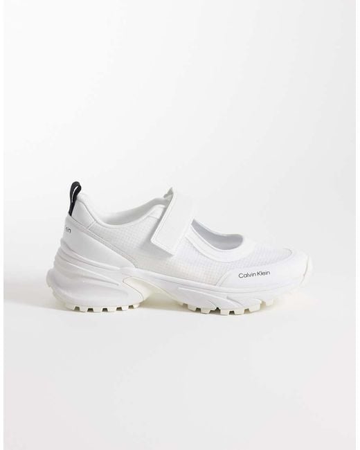 Calvin Klein White Jeans Slip On Mary Jane Mules