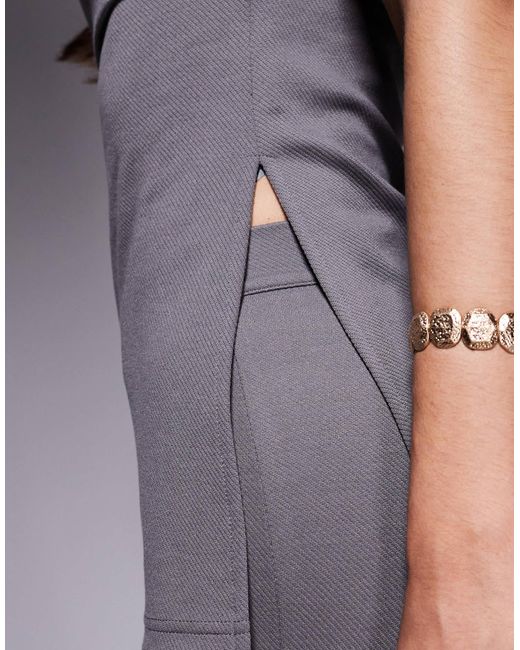 ASOS Gray Co-ord Jersey Twill Fold Over Longline Bandeau Top