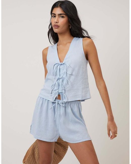 Nobody's Child Blue Drawstring Shorts