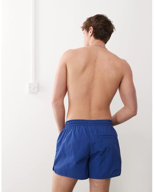 Weekday Blue Runner Swim Shorts for men