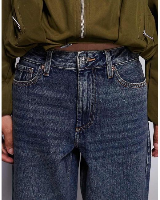River Island Blue Relaxed Straight Leg Jean