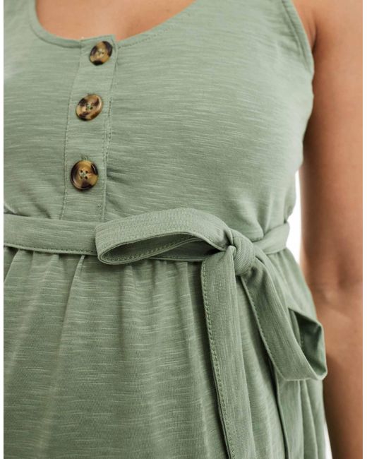 Mama.licious Green Mamalicious Maternity 2 Function Nursing Button Through Mini Sundress
