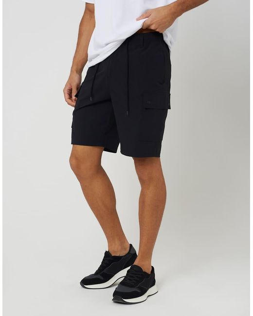Brave Soul Black Ripstop Cargo Pocket Shorts for men