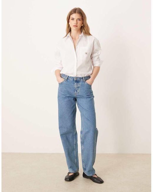 Camicia Oversize Bianca di Calvin Klein in Natural