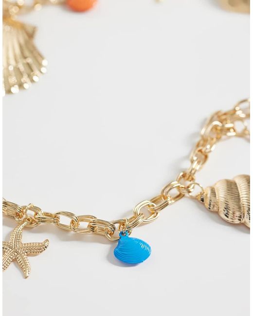 Kaiia Metallic Shell Charm Detail Belly Chain