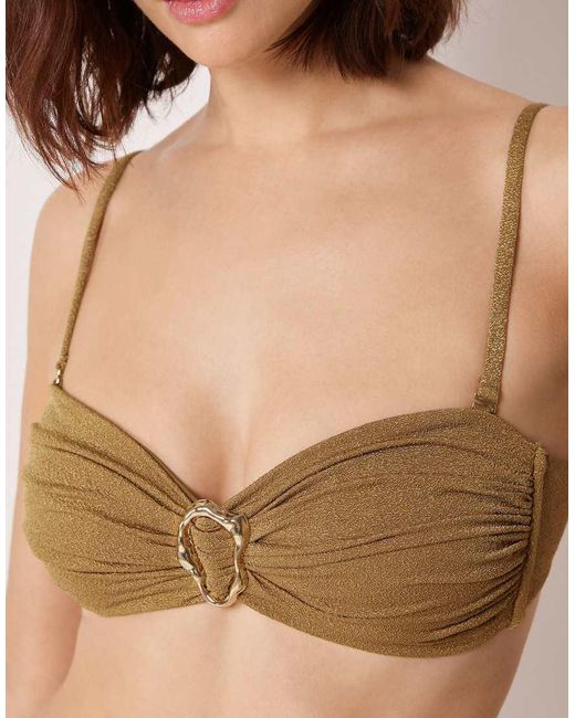 Calzedonia Brown Bandeau Bikini Top Sophisticated Shine