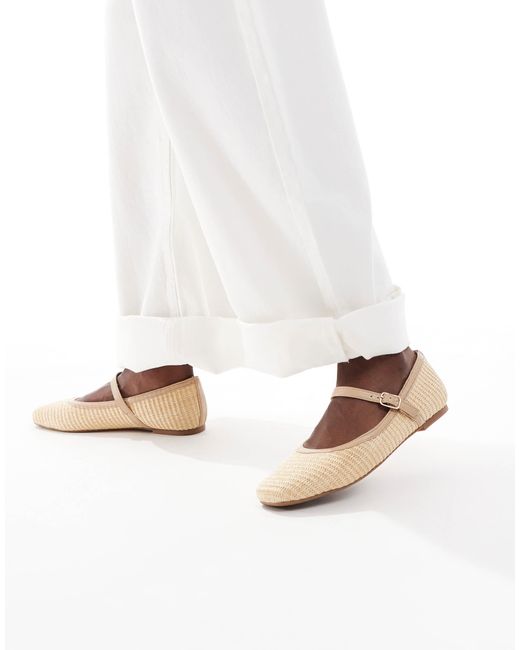 SEQWL White – iris – ballerinas aus bast