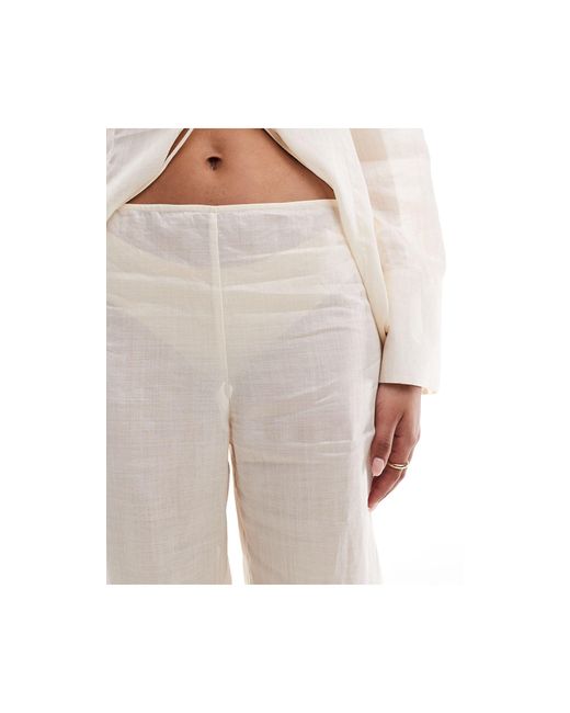 Selection - pantaloni leggeri neutri trasparenti di Mango in White
