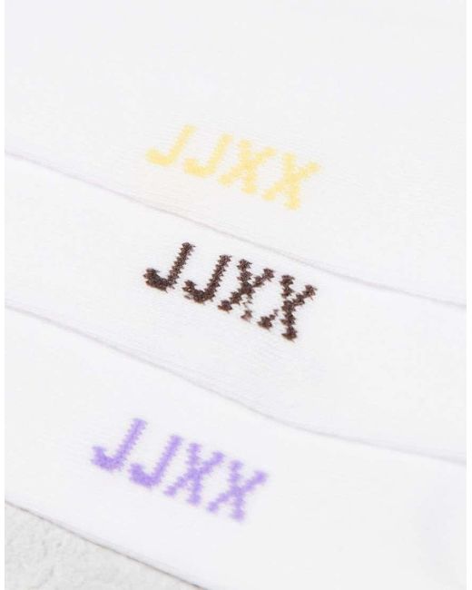 JJXX White 3 Pack Sport Socks