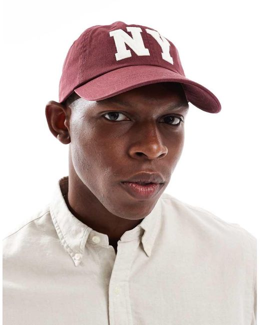 Polo Ralph Lauren Red Ny Applique Twill Baseball Cap for men