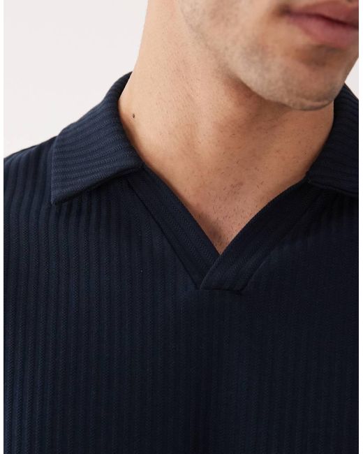 ASOS Blue Regular Fit Notch Polo for men