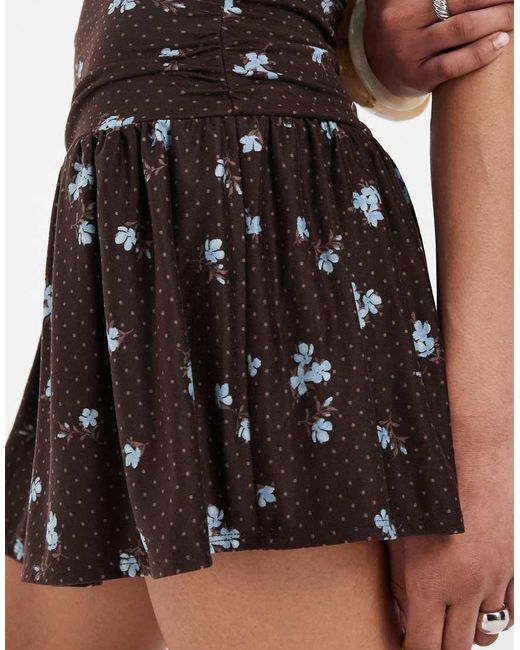 Hollister Black Strappy Lace Trim Babydoll Mini Dress