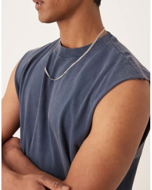 Abercrombie & Fitch – ärmelloses cropped tanktop in Blue für Herren