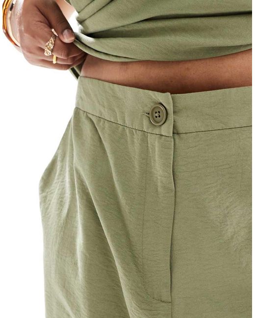 ASOS Green Asos Design Curve Relaxed Straight Leg Pants