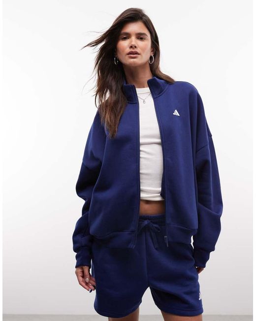 Adidas Originals Blue Adidas Sportswear Three Stripes Studios Long Track Top