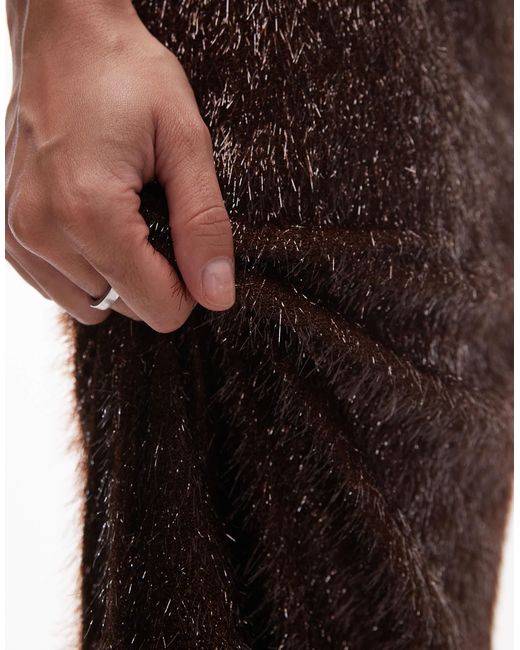 TOPSHOP White Tinsel Midi Skirt