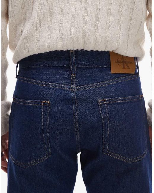 Vaqueros Azul Añil Enjuagado De Corte Recto Estándar De Calvin Klein de hombre de color Blue