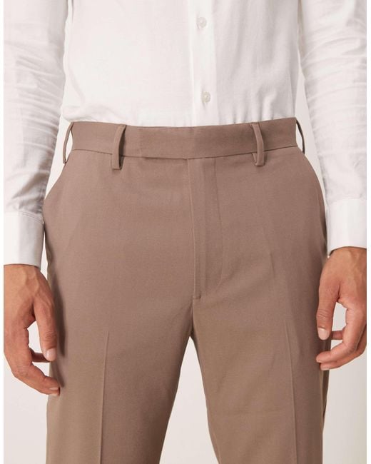 ASOS Natural Smart Tapered Pants for men