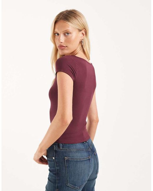 Hollister Red Seamless Slash Neck Top