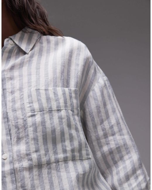 Tommy Hilfiger Gray – oversize-hemd aus leinen
