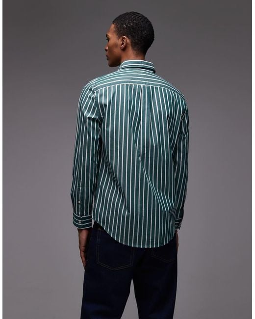 Camisa A Rayas De Popelina De Tommy Hilfiger de hombre de color Blue