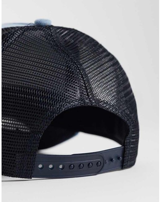KTZ Blue Leather Patch Denim Trucker Cap