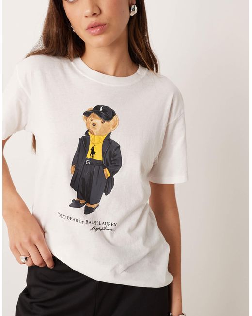 T-shirt avec logo ours Polo Ralph Lauren en coloris White