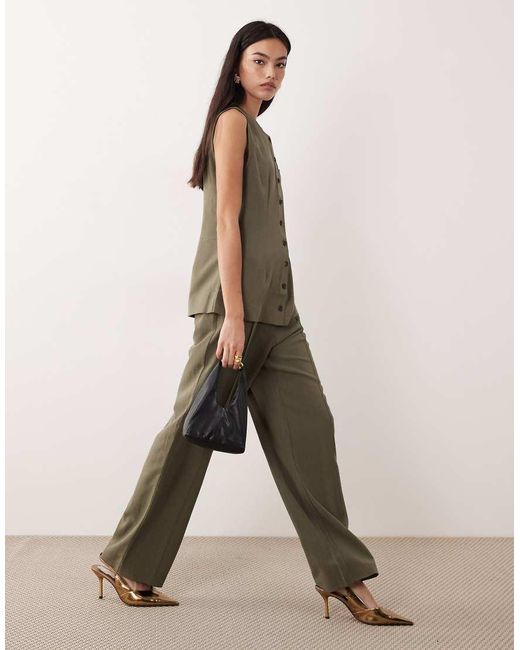 Aware Natural Clean Pleat-front Wide Leg Pants