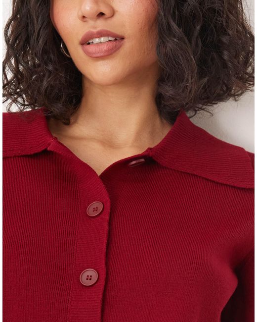 Gilet structuré en maille avec col polo ASOS en coloris Red
