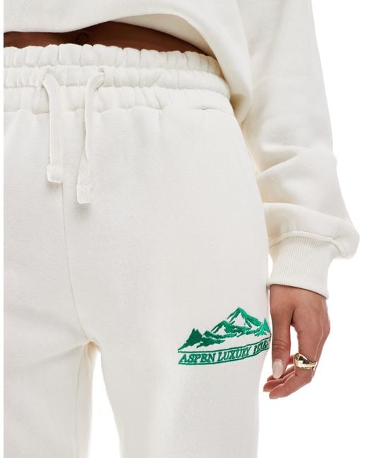 Threadbare White Ski Oversized Hoodie And jogger Tracksuit