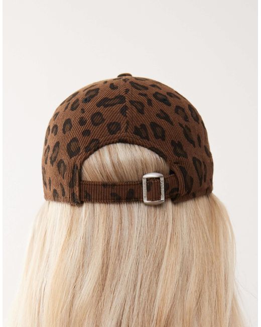 KTZ Natural Womens Ny Yankees 9twenty Leopard Print Cord Cap
