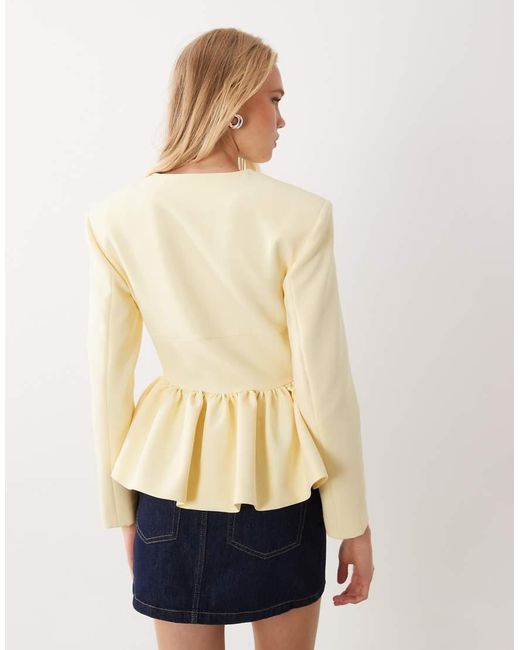 Miss Selfridge Natural Corset Peplum Blazer