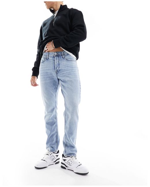 Essentials - chris - jeans comodi lavaggio chiaro con abrasioni di Jack & Jones in Blue da Uomo
